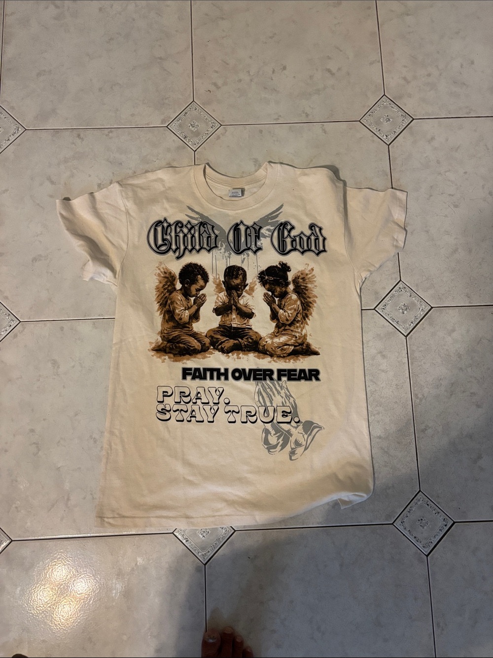 Child Of God Cream Graphic Tee - Faith Over Fear